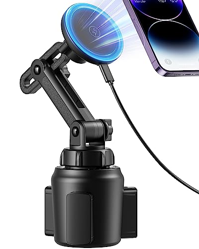 enGMOLPHY MagSafe対応車載ワイヤレス充電器 磁気車ホルダーマグネットワイヤレス充電カップホルダー 最大15W急速充電 ネック伸縮調整可能 iPhone 14/15/13/12シリーズ対応車マグセーフスマホドリンクホルダー(ブラック) 4,810円