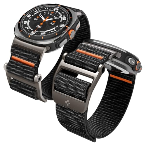 Spigen DuraPro Flex Samsung Galaxy Watch Ultraバンド 47mm 調節可能なソロループバンドストラップ (2024) 用 - ブラック