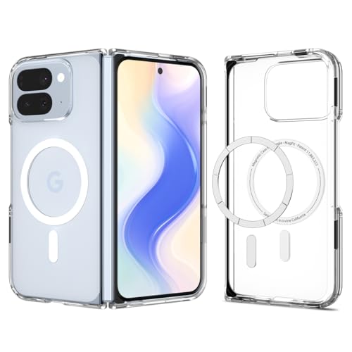 Spigen Pixel 10 Pro Fold 入れもの せつ然たる 耐久性 黄変引き延ばす 澄み切った 二重社会システム ウルトラ・ハイブリッド・マグフィット ACS09742 (せつ然たる・白いこと)