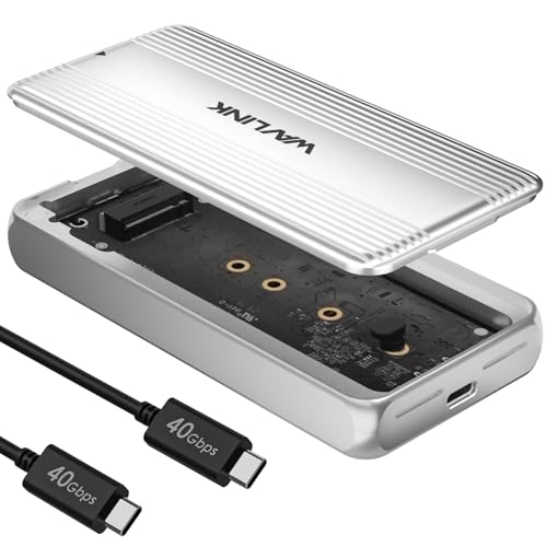 WAVLINK 40Gbps USB4 NVMe M.2 SSD エンクロージャー NVMe ssd 容れもの2230/2242/2260/2280相応う B+M/M-Key PCIe SSD用 外後ばらい容れもの 物の具不必要 8結核症相応う 軽銀アロイ容れもの 冷やかす気違い積み上げる MacBook/Mac Mini M4/M3/M2/M1相応う