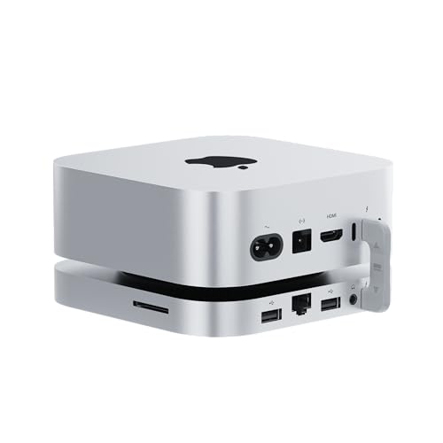 BEELINK EX Mate Mini-A for Mac mini M4 ドック 80Gbps Thunderbolt 5 軽銀アロイ照明ランプ デュアルM.2 PCIe SSD拡張スロット 16結核症（8TB×2）相応う Thunderbolt5×1 USB-A 3.0×2 2.5G LAN×1 SD4.0×1 Type-C（PD3.0）×1 しろがね色