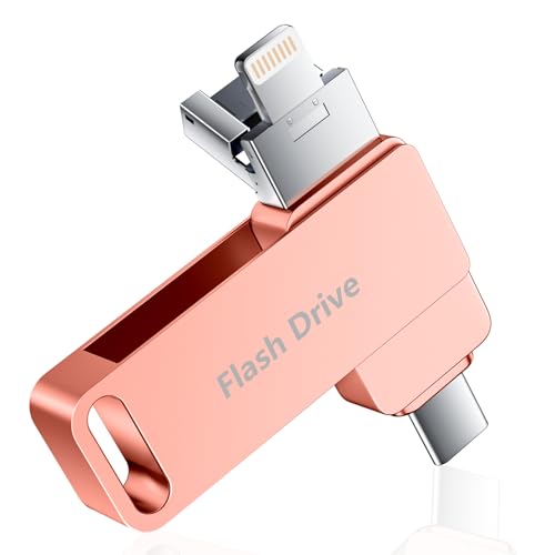 Vackiit「Apple MFi公許手に入れる」512gb iPhone用 usb記憶装置 手合いc 3インチ 1 適用業務不必要usb iphone相応う usb記憶装置 type-c Lightning USB アイフォン 記憶装置 iPad用 閃光電球運転