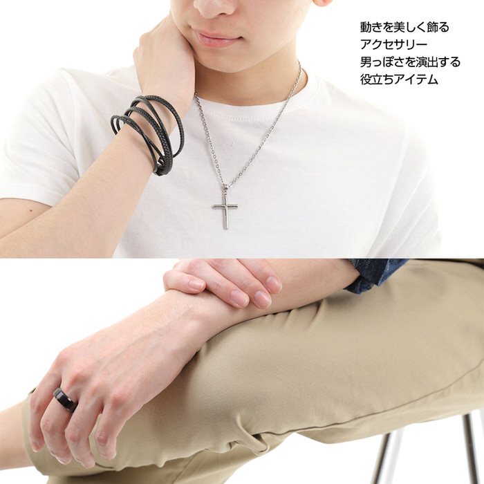 チョーカー シルバー 人気 皮 メンズ 紐 30代 アクセサリー Tシャツ ロング レザーネックレス