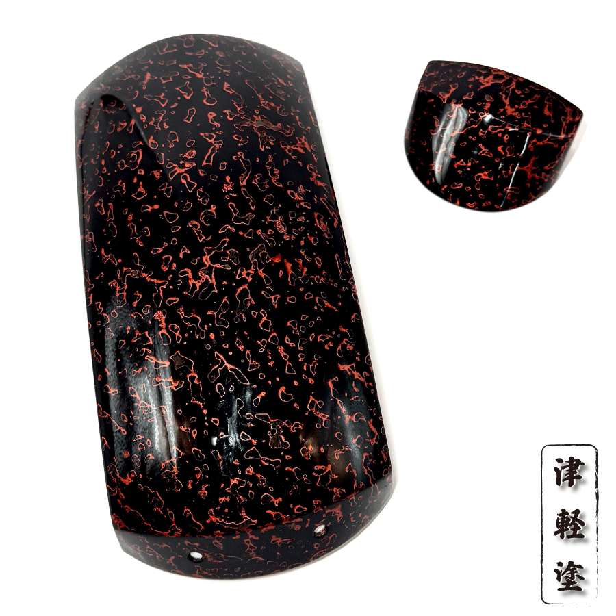 【美品】津軽三味線 胴掛け 津軽塗 五分大 赤系 螺鈿貝入 胴掛 高級品 音緒 20250312130812_1.gif