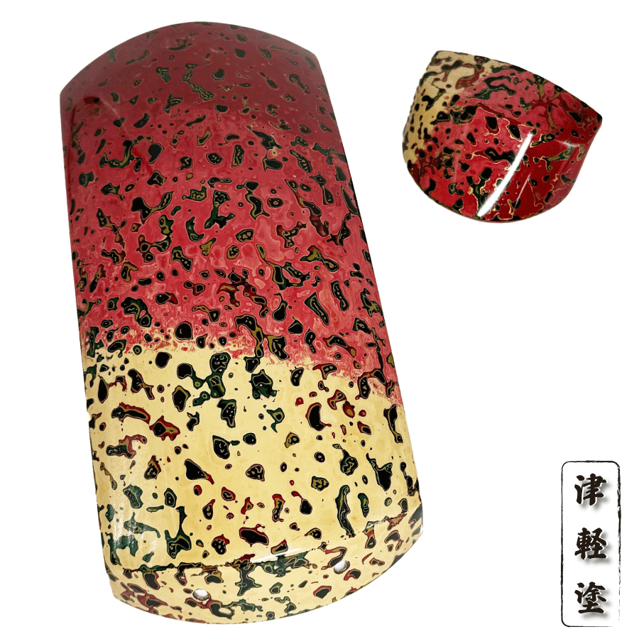 楽天市場】【 津軽塗 胴掛 -貝入り塗分け- 紫紐付) 】津軽三味線