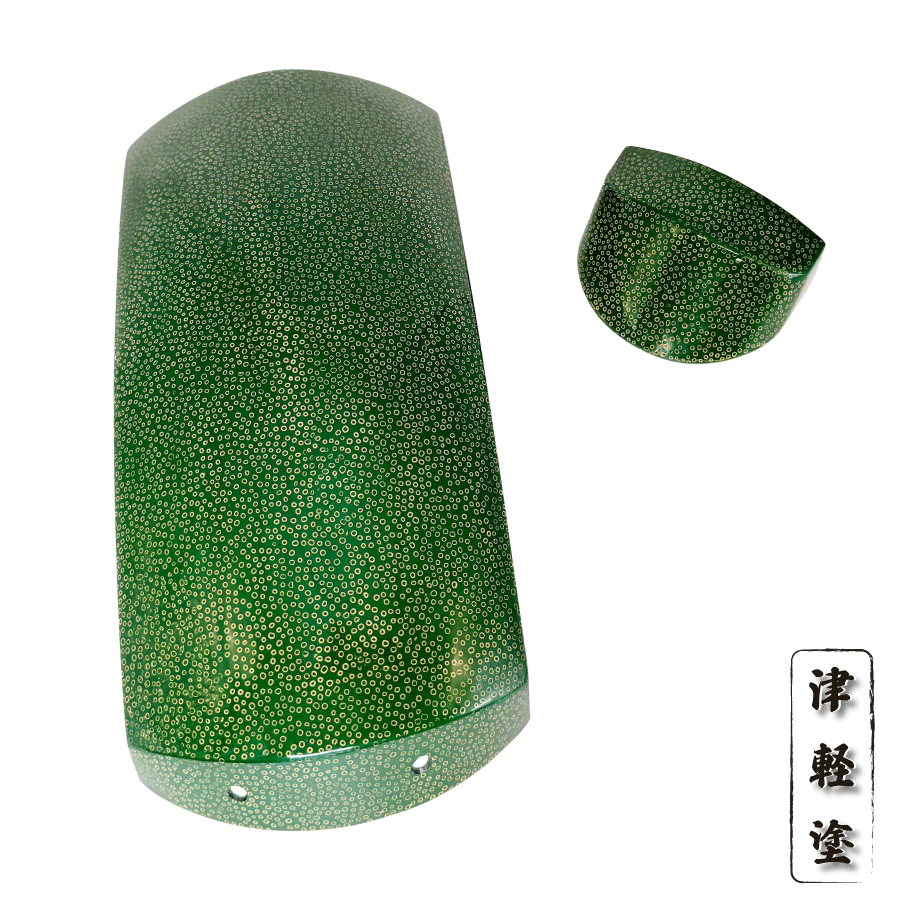 楽天市場】【 津軽塗 胴掛 -七子- 緑(紐付) 】津軽三味線用 胴