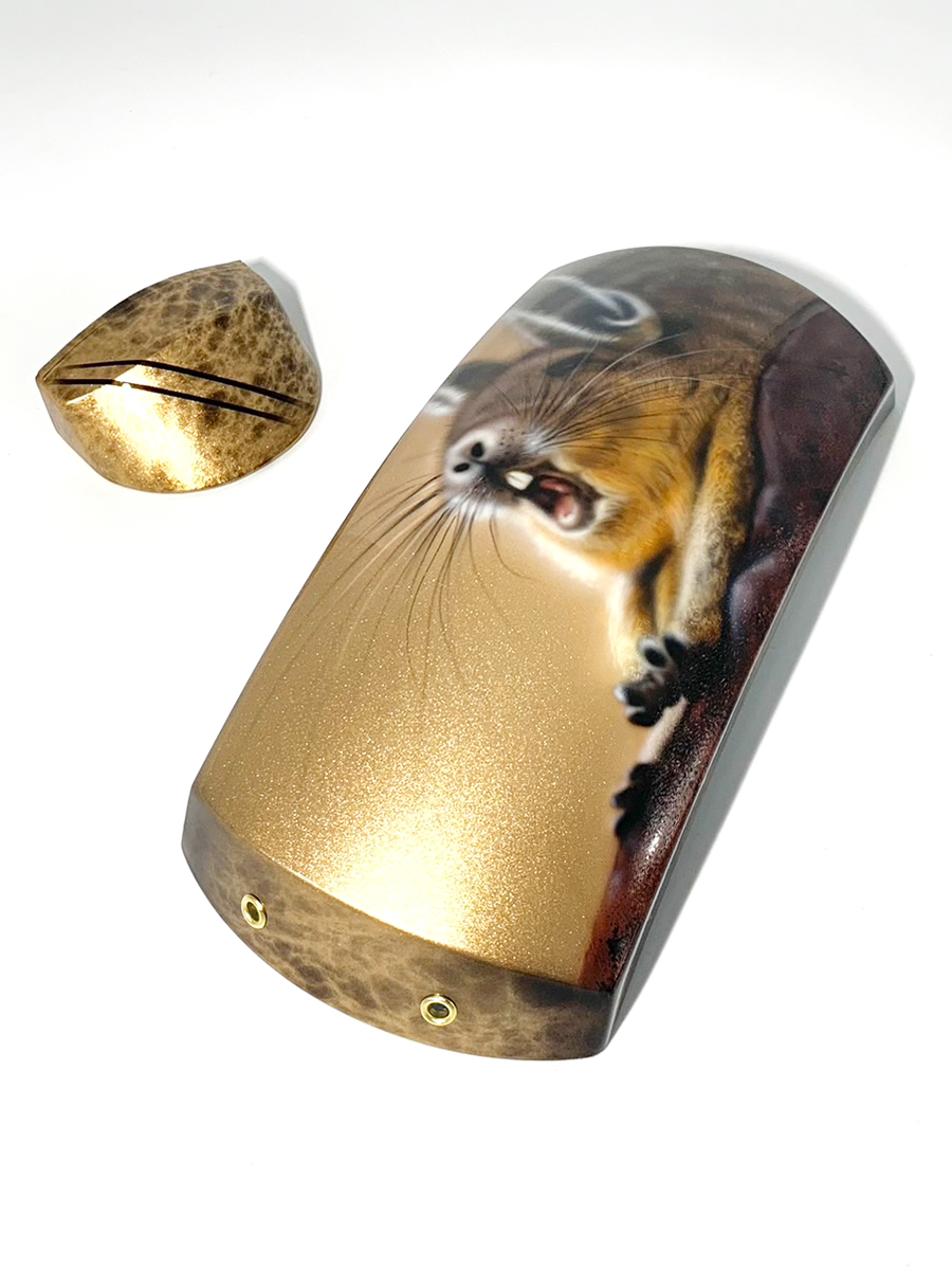 楽天市場】津軽三味線用【 胴掛・天神セット メタリック エアブラシ 豹