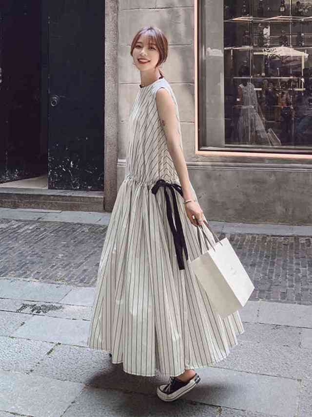 数量限定 特売 ｾｰﾙ会場で10 ｸｰﾎﾟﾝ配布中 ワンピース レディース ロング丈 カジュアル ノースリーブ 大きいサイズ ワンピ ウエストマーク 美脚効果 足長 エレガント 綺麗 上品 マキシ シンプル キュート 可愛い 大人女子 お洒落 リボン ボタン ふんわり ゆったり