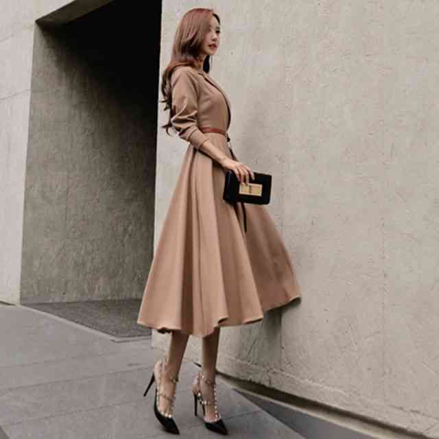 本店は 楽天市場 ｾｰﾙ会場で10 ｸｰﾎﾟﾝ配布中 ワンピース レディース ワンピース 秋冬 ロングワンピース 長袖 大きいサイズ ワンピース ひざ丈 Vネック 大人可愛い かわいい おしゃれ 綺麗 キレイめ フォーマル 演奏会 発表会 同窓会 謝恩会 ベルト付き セクシー