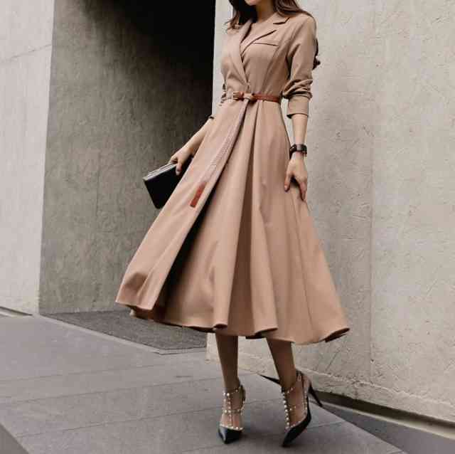 本店は 楽天市場 ｾｰﾙ会場で10 ｸｰﾎﾟﾝ配布中 ワンピース レディース ワンピース 秋冬 ロングワンピース 長袖 大きいサイズ ワンピース ひざ丈 Vネック 大人可愛い かわいい おしゃれ 綺麗 キレイめ フォーマル 演奏会 発表会 同窓会 謝恩会 ベルト付き セクシー