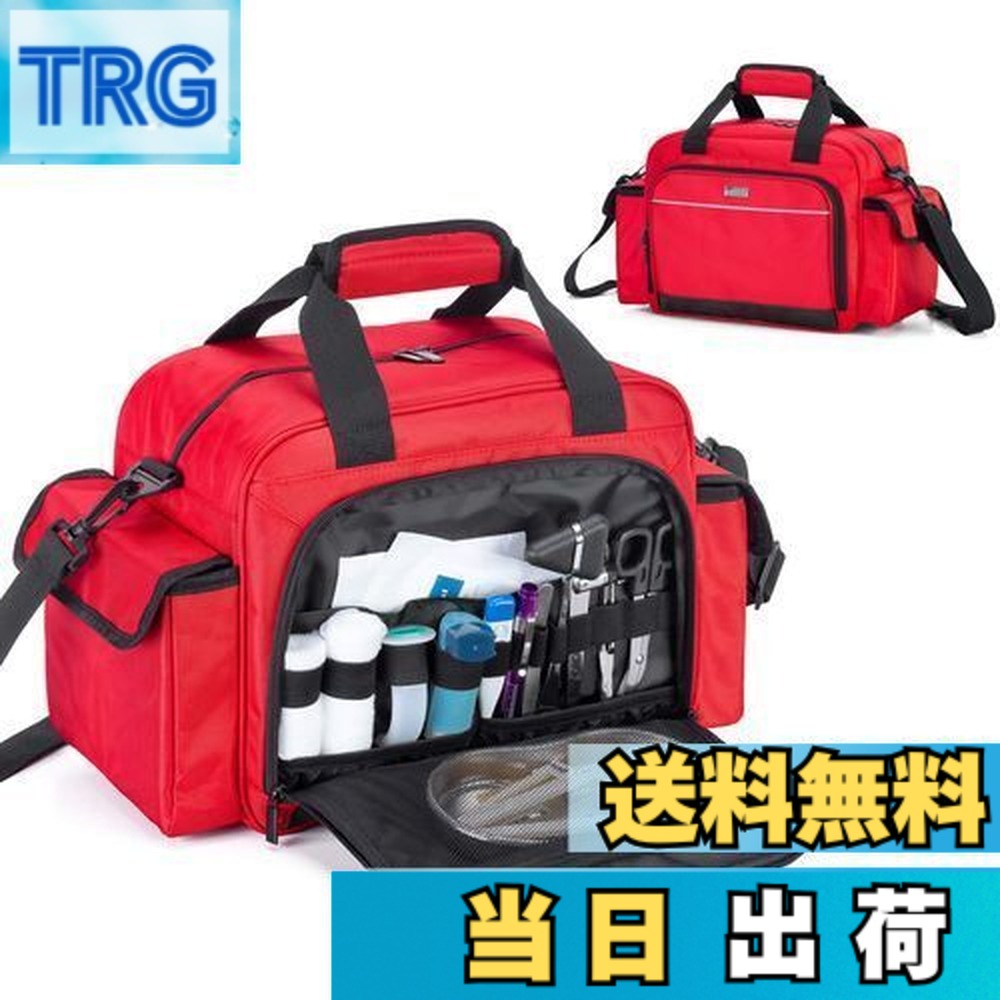 【送料無料】Trunab 救急バッグ 大容量 メディカルバッグ 訪問バッグ 【バッグのみ】医療バッグ 家庭用 救急箱 旅行 アウトドア 登山 訪問 介護 学校 応急処置バッグ 赤