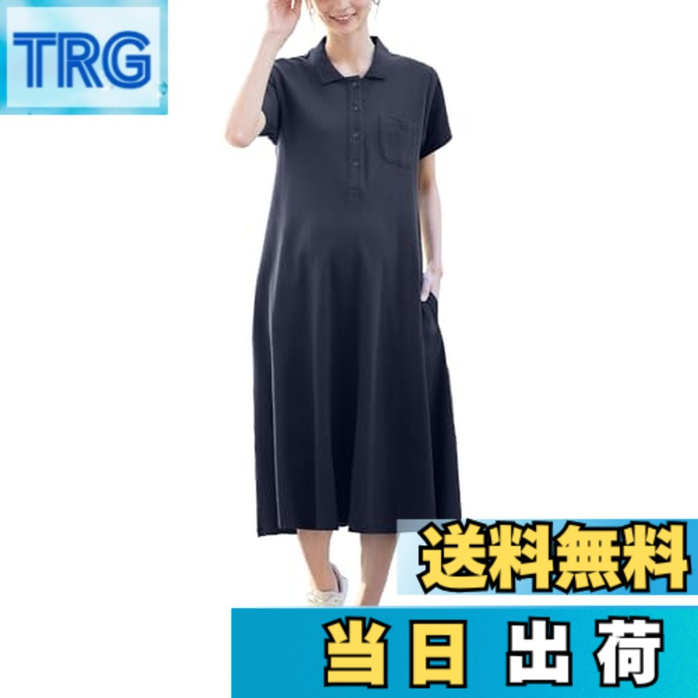 【送料無料】[ANGELIEBE エンジェリーベ] マタニティ ワンピース 授乳服 半袖 ポロ ワンピ ひざ下丈 産前 産後 親子コーデ 可 産後も長く使える レディース