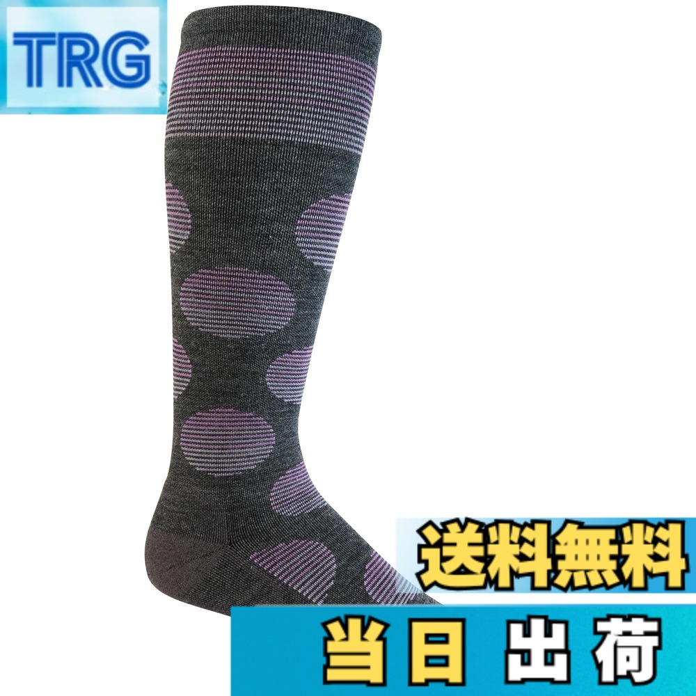 【送料無料】[ソックウェル] メリノウール 着圧 ソックス 【FEATHERWEIGHT DOT】 M/L Charcoal チャコール