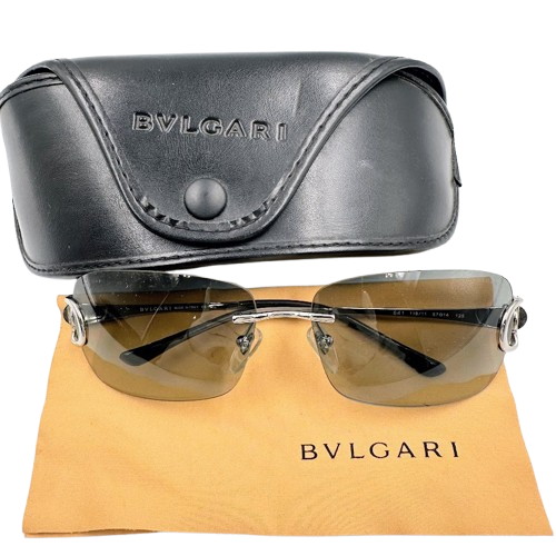 BVLGARI　ブルガリ サークルロゴ ウェリントン リムレス サングラス
