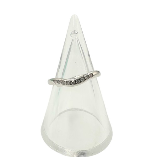 TIFFANY＆CO.　ティファニー Pt950　3.1ｇ　カーブドバンドリング　ダイヤモンド付き｜質屋トライアングル　店