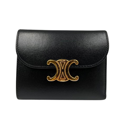 CELINE セリーヌ レザーフラットウォレット トリオンフ 黒いこと 紙入れ