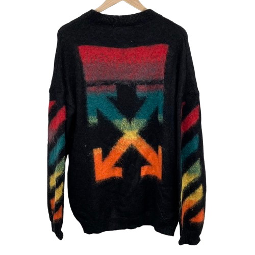 【新品・未使用】オフホワイト モヘアニット 楽天市場】オフホワイト OFF-WHITE DIAG BRUSHED KNIT CREWNECK BLACK
