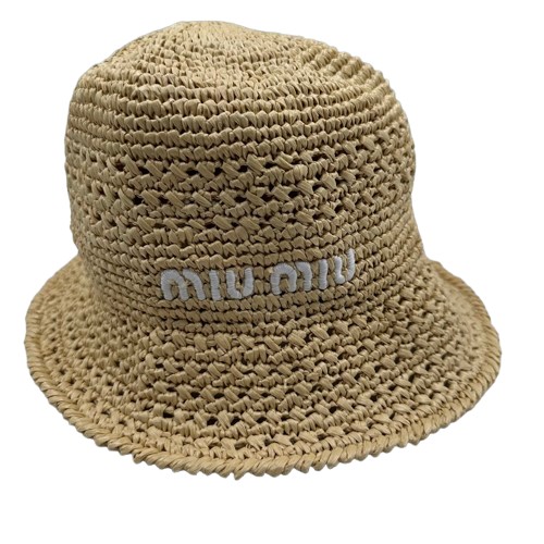 MIU MIU ミュウミュウ ベルベット バケットハット miu MIU ミュウミュウ ロゴ ベルベットバケットハット 帽子 コットン