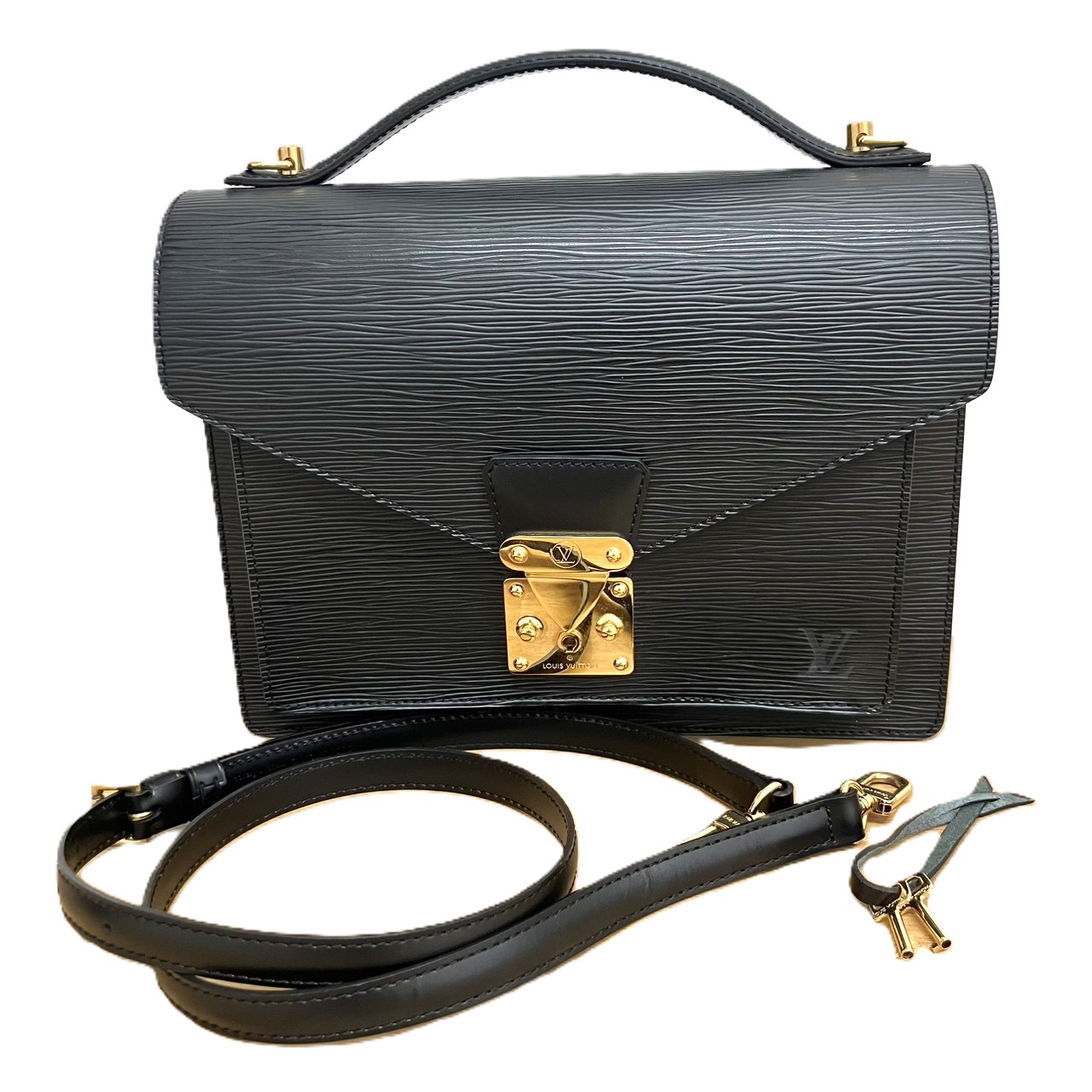 Louis Vuitton ルイヴィトン M52792 モンソー エピ なめし革2WAYショルダーバッグ ノワール バッグ・小物・ブランド雑貨-ショルダーバッグ・メッセンジャーバッグ