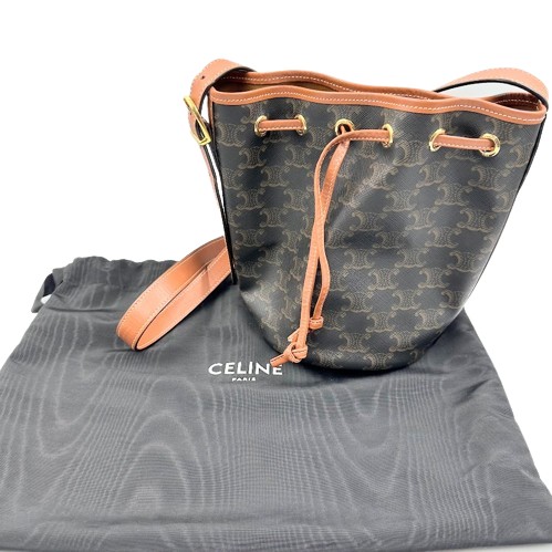 CELINE セリーヌ ドローストリング 合切袋御徒面子 肩部