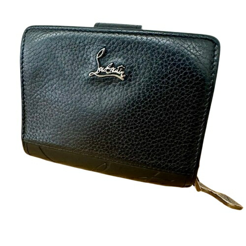 クリスチャンルブタン 折り財布 パロマ ミニウォレット クロコ型押し ブラック 美品 希少✨ クリスチャンルブタン パロマ クロコ 二つ折り財布