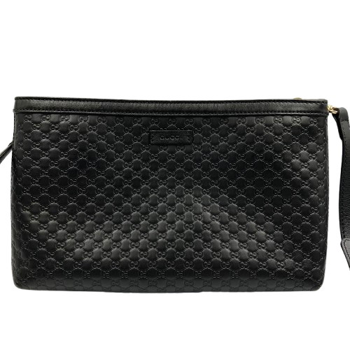 GUCCI グッチ ショルダーバッグ 607723 マイクログッチシマ レザー ブラック