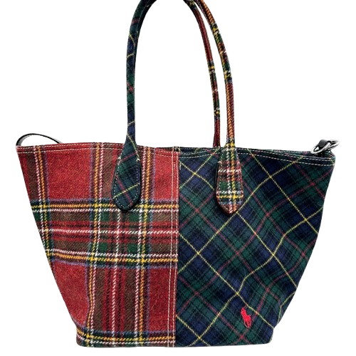 POLO ポロ チェックトート パッチワーク ウール ミディアム Bellport