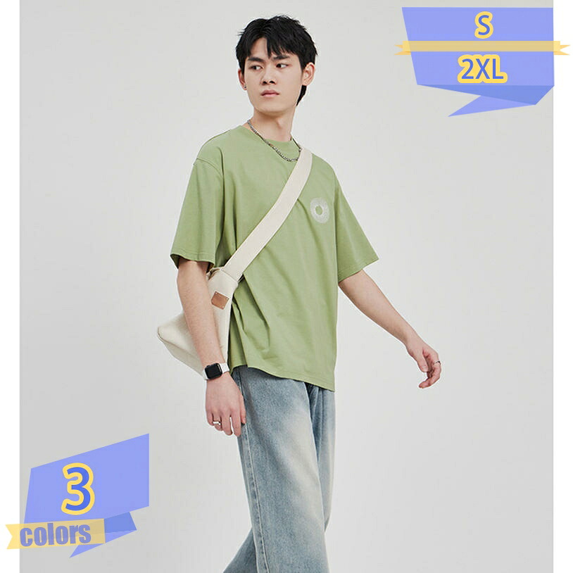 tシャツ メンズ 半袖 ビックシルエット ロンt 夏服 無地 綿 ゆったり 五分袖 カジュアル 無地 ファッション 丸襟 快適 柔らかい 通気性 おしゃれ 夏服 トップス 通勤 通学 大きいサイズ 春 夏用 大人 20代 30代 40代 tribal-shop