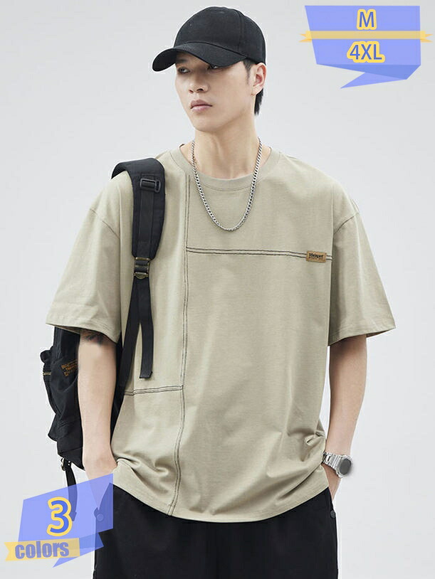 Tシャツ メンズ 半袖 夏服 綿100 ティーシャツ オシャレ トップス かっこいい ストラップ柄 ロゴプリント 透けない はんそで てぃーしゃつ 伸びる 服 通気 吸汗 カットソー 大きいサイズ 黒 普段着 カジュアル 春 夏 tribal-shop