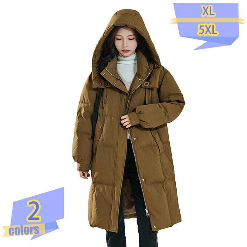 2000円OFFクーポン 軽量 ダウンジャケット 冬服 厚手 ロング あったか 大きいサイズ 秋 冬 防寒 雪 ジャケット ダウンコート レディース アウター お尻カバー 体型カバー 軽い 暖かい 2WAY フード脱着可 40代 50代 暖かい ベンチコート tribal-shop