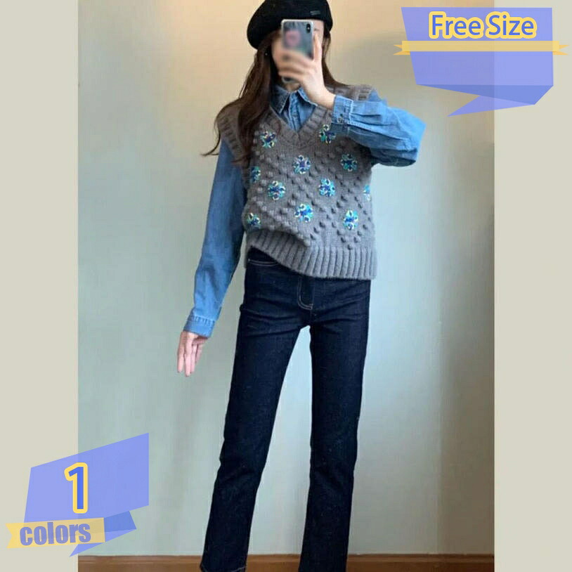 ニットベスト レディース ベスト ニット 人気 大きいサイズ ゆったり 韓国 春 秋 冬 可愛い シンプル 無地 トップス 重ね着 カジュアル ニットトップス チョッキ フェミニン トップス 可愛い tribal-shop