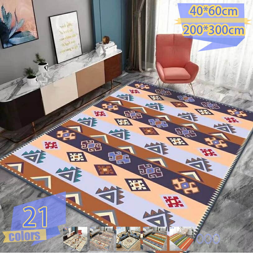 500円OFFクーポン ラグ カーペット 花柄 エスニック 色彩豊か カラフル モロッカンスタイル 南ペルシャ 遊牧民 フラワーデザイン 滑り止め 玄関マット キッチンマット ラグマット 花模様 パッチワーク柄 リビング ダイニング キッチン 寝室 ルーム ボヘミアン 幾何