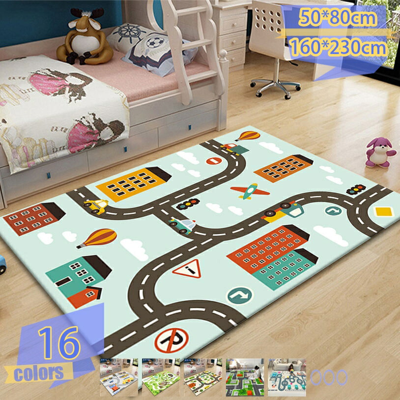 子供 お遊び ラグ プレイマット 道路 ルームマット キッズラグ 子供部屋 防汚 ロードマップ 子ども部屋 カーペット 園児 キッズルーム 出産祝い 入園祝い 誕生日 プレゼント 女の子 おしゃれ tribal-shop