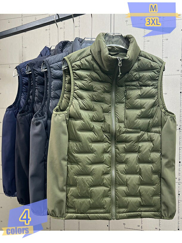 500円OFFクーポン ダウンベスト キルティングベスト メンズ レディース スタンドカラー インナーダウン アウター 軽い 暖か あたたかい 防寒 薄い 撥水加工 無地 シンプルショート丈 カジュアル 秋 冬 春 tribal-shop
