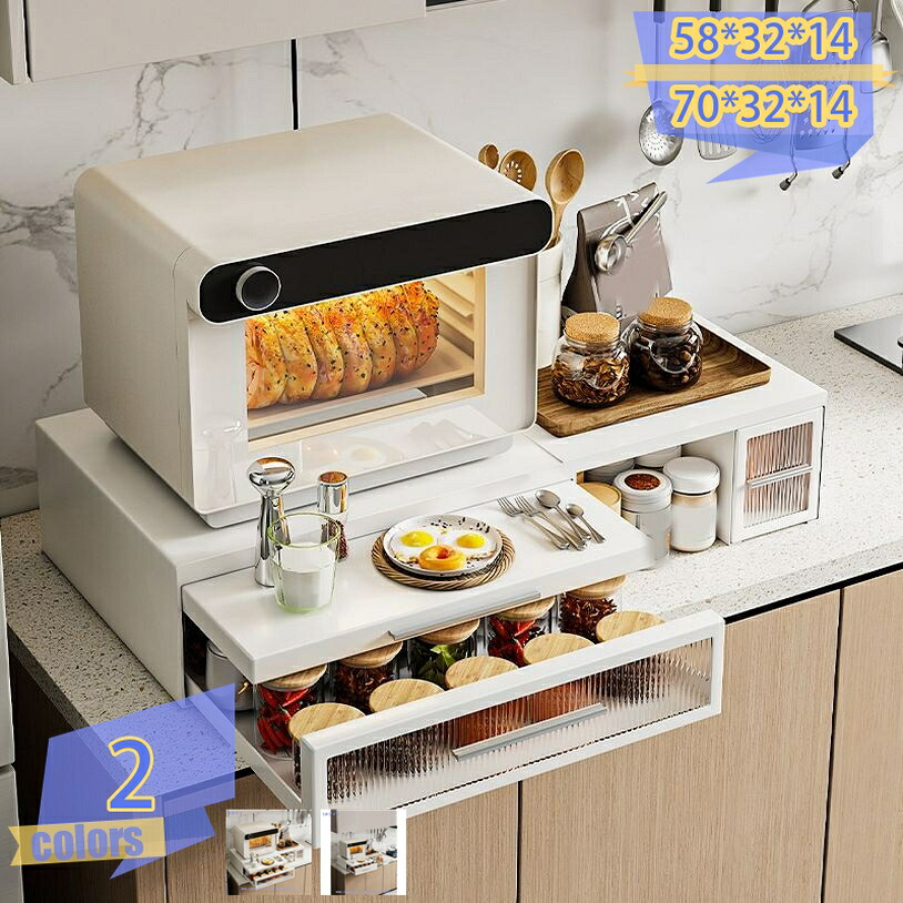 2000円OFFクーポン レンジラック 家電下 スライドテーブル 幅58cm レンジ下ラック 家電下ラック 家電ラック レンジ下トレー スライドトレー キッチンラック レンジトレー スライド トレー おしゃれ レンジ下 台 引き出し tribal-shop|トライバルショップ