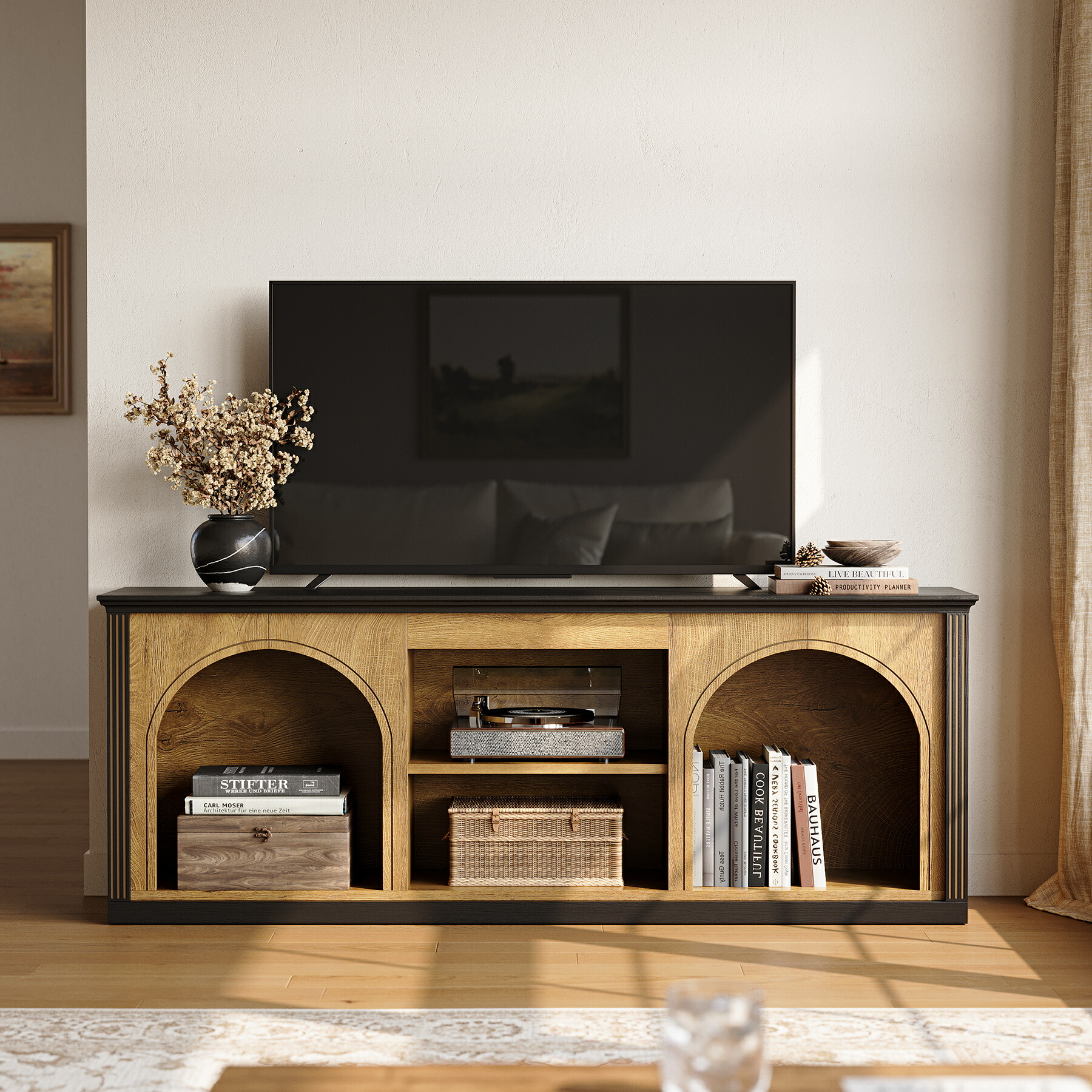 Tribesigns テレビ台 55型 60型対応 160cm幅 テレビボード ローボード TVボード 収納棚 リビング TV台 木製 50/55/65/75型対応|Tribesigns店