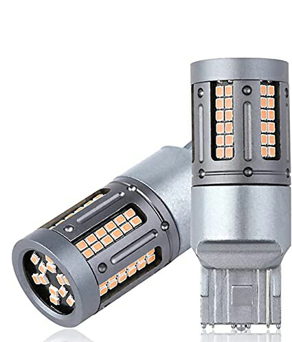T20 LED ウインカー ハイフラ防止 抵抗内蔵 アンバー オレンジ 7440 W21W WY21W クロームバルブ ステルス球 ステルス クローム バルブ キャンセラー内蔵 LEDウインカー ウェッジ球 LEDバルブ ピンチ部違い 12V 車 バイク 2016SMD 84連 2個セット画像