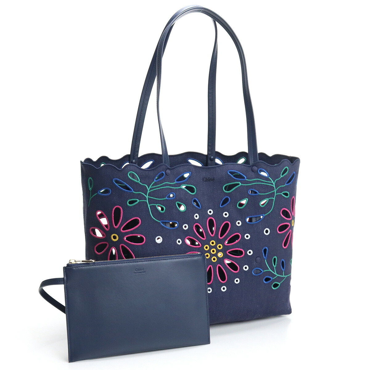 Chloe クロエ トートバッグ CHC22SS493G24 4C4 レディース ネイビー