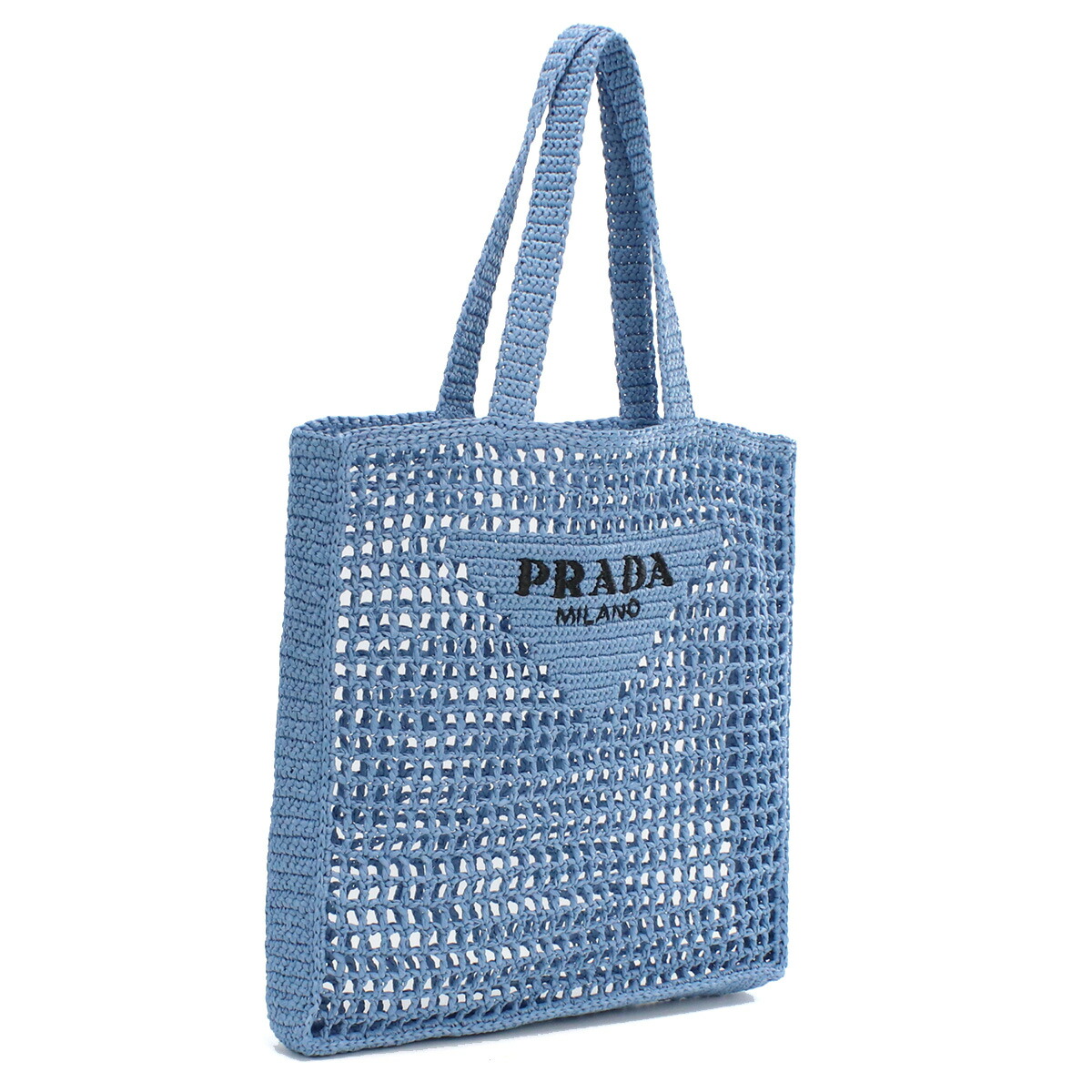【22SS】新作 ラージ ラフィア トートバッグ◆プラダ◆ ベージュ/コニャック ラージ ラフィアxレザー トートバッグ | PRADA