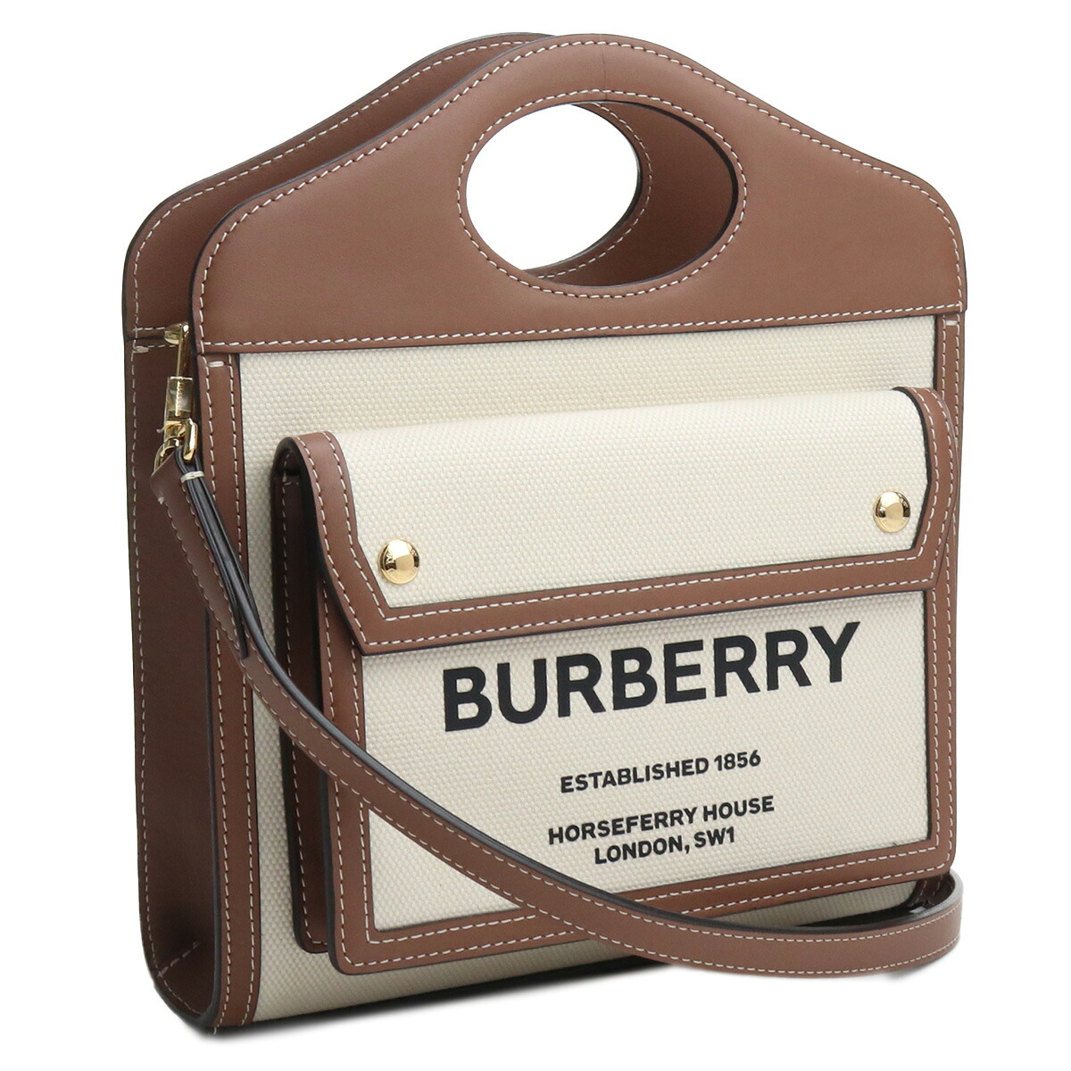 BURBERRY バーバリー ミニ ポケットバッグ 8039361 A1395 レディース ホワイト系 ブラウン系｜Tricolore ［トリコローレ］