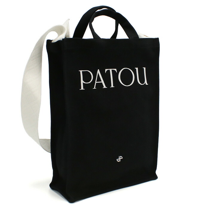 PATOU パトゥ トートバッグ ヴァーティカル 2WAY ショルダーバッグ ロゴ AC0620076 999B レディース ブラック