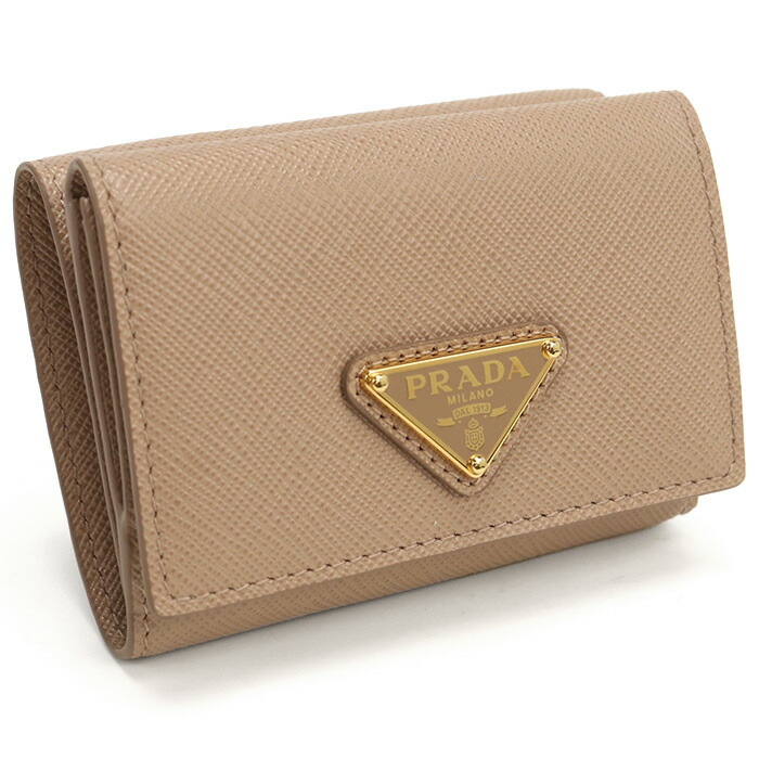 PRADA 折り財布 ゴールドロゴ メタルロゴ マルチカラー ベージュ レッド 楽天市場】prada 財布（形状（財布）三つ折り財布）の通販