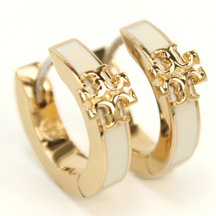 TORY BURCH トリーバーチ キラ エナメル ハギー ピアス 155515 701 KIRA レディース ゴールド アイボリー｜Tricolore ［トリコローレ］