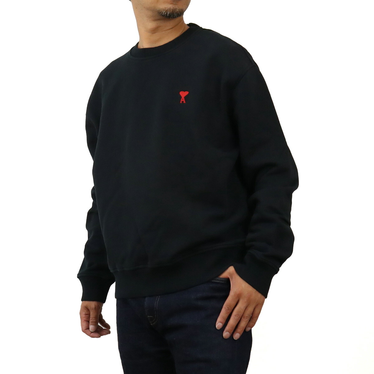 ★送料関税込★AMI PARIS ハート エンボスロゴ スウェットシャツ 国内発送☆AMI PARIS☆ロゴ フレンド オブ ハート セーター (AMI