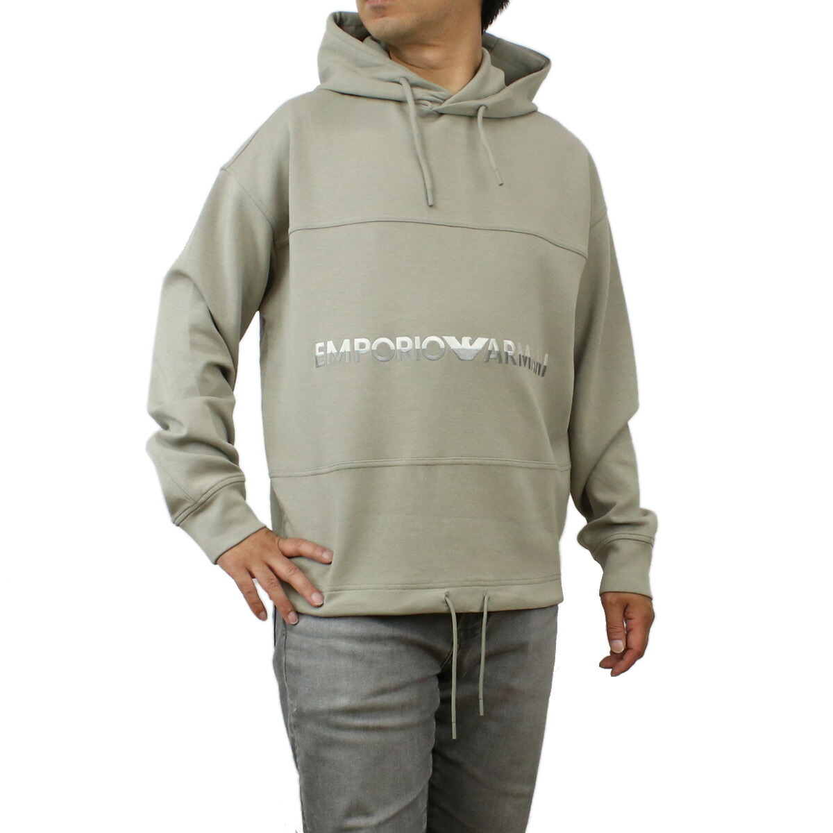 EMPORIO ARMANI エンポリオアルマーニ フーディー スウェット 6R1MCM 1JHSZ 0643 メンズ グレー｜Tricolore ［トリコローレ］