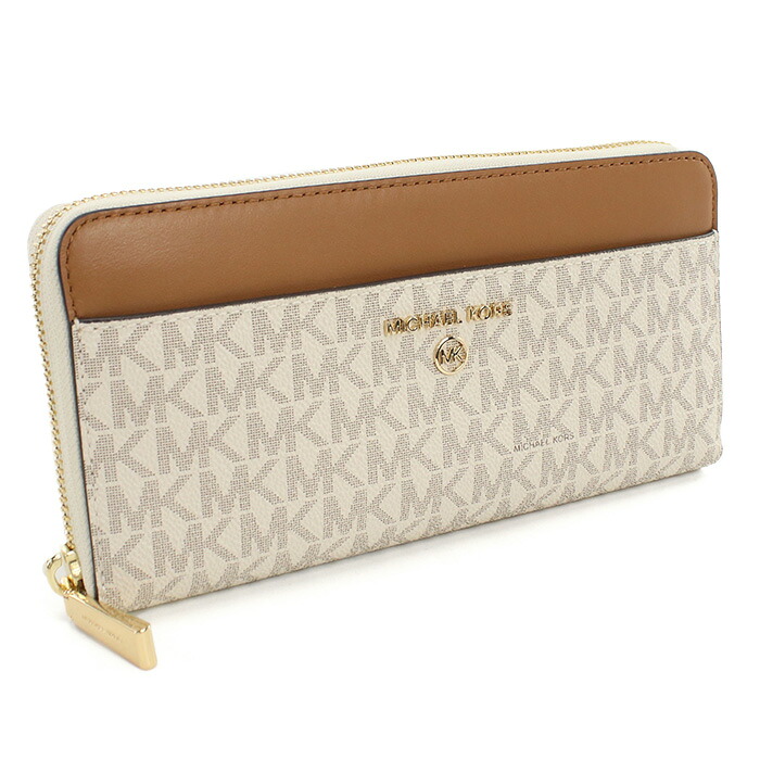 MICHAEL KORS マイケルコース 長財布ラウンドファスナー 32T0GT9E8B 149 JET SET CHARM ポケット コンチネンタル MKシグネチャー レディース ホワイト