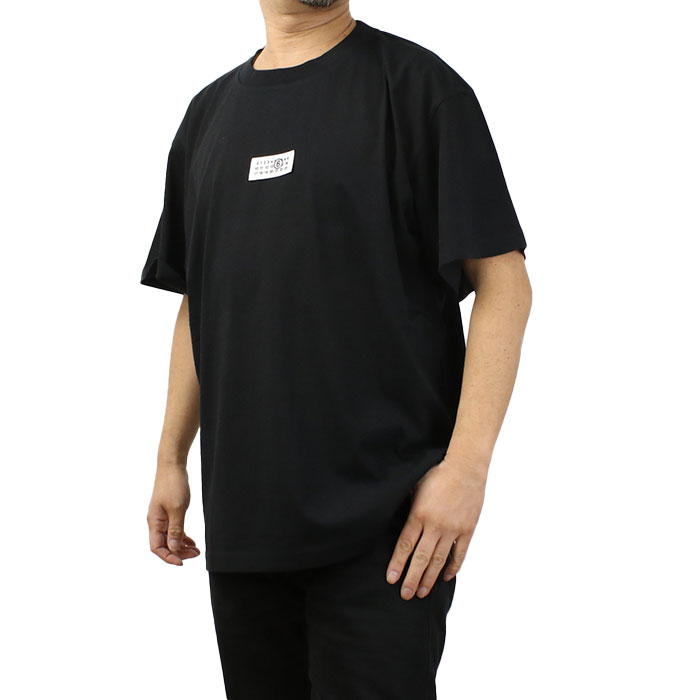 MM6 エムエムシックス ナンバリング ロゴ 半袖 Tシャツ SH0GC0032 M20170 900 メンズ ブラック