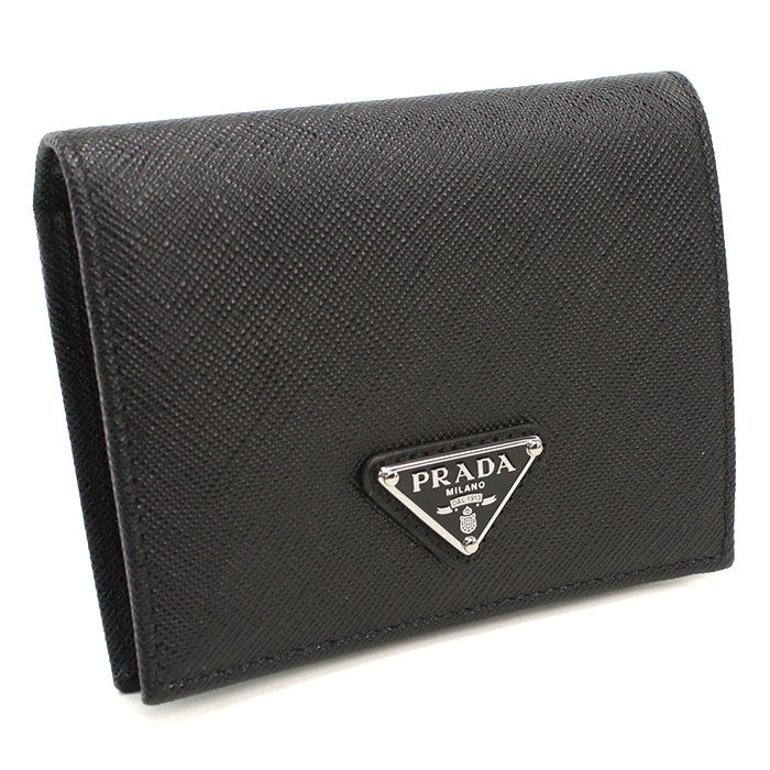 PRADA プラダ 二折財布小銭入付き レディース ブラック 1MV204 QHH F0632｜Tricolore ［トリコローレ］