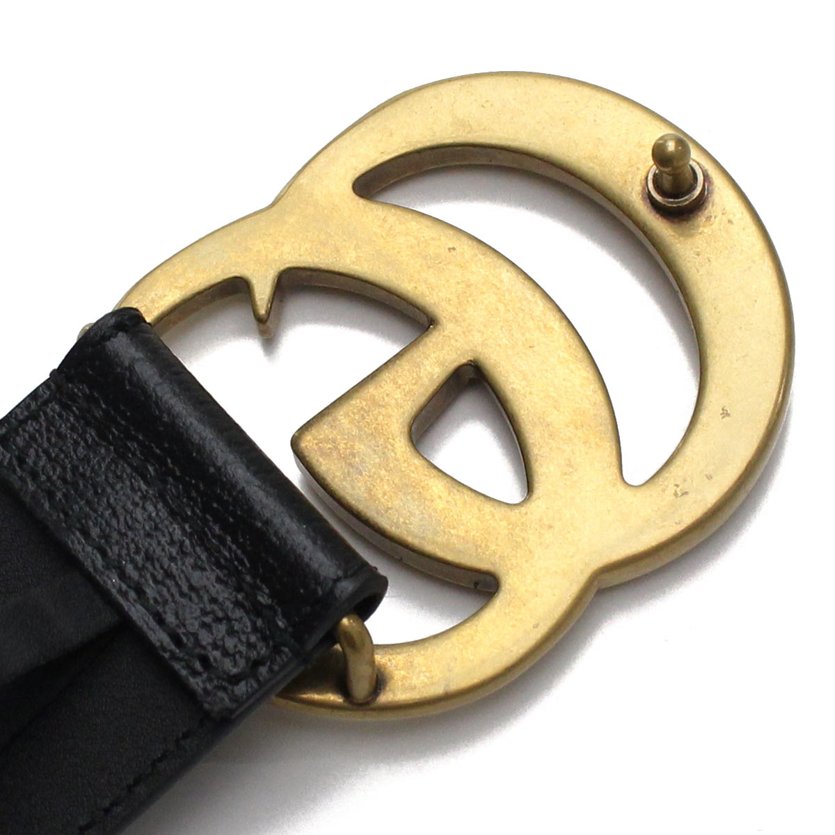 グッチ GUCCI GGマーモント メンズ レザーベルト 406831 ブラック 