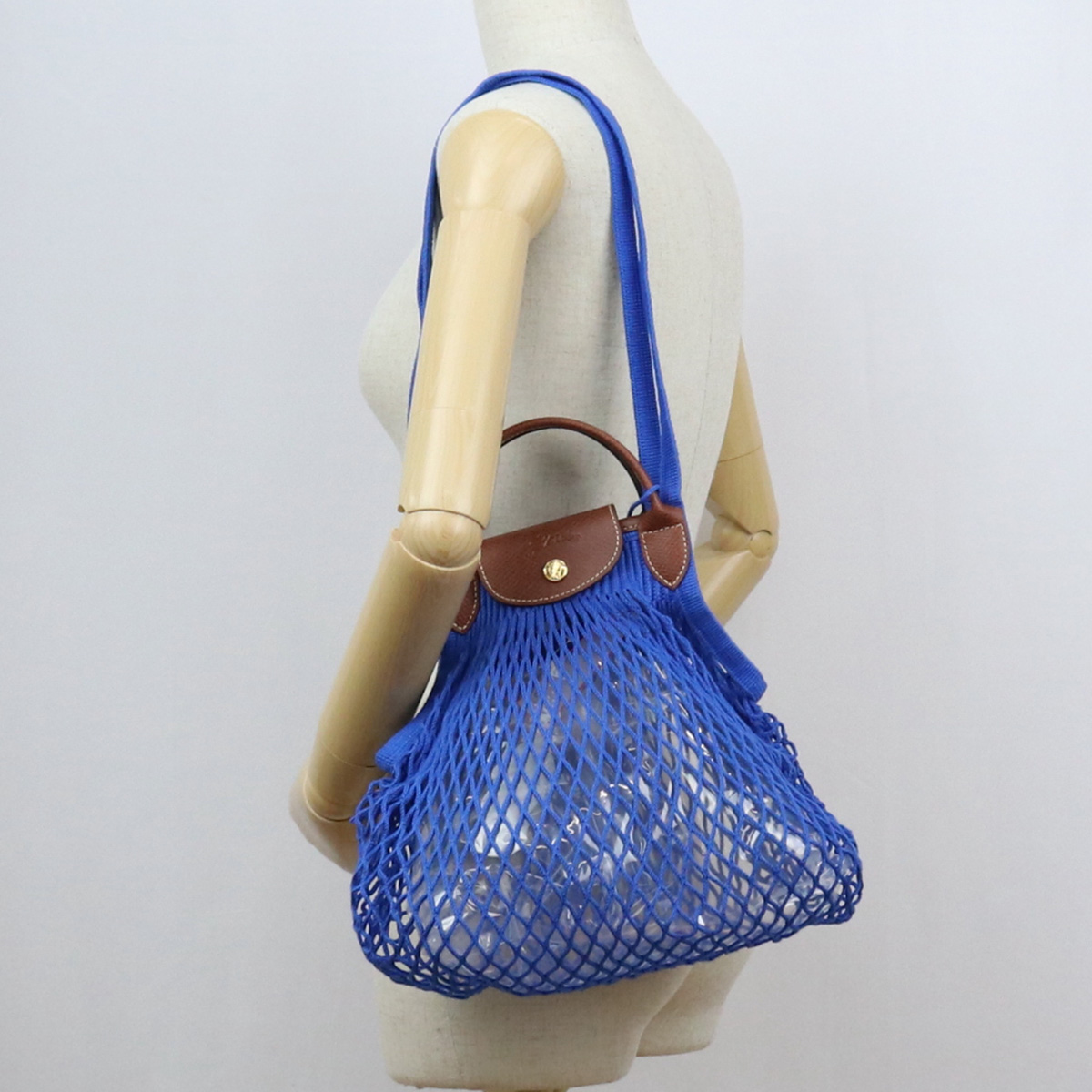 ロンシャン Longchamp ハンドバッグ ネットバッグ Hvh 127 ル プリアージュ フィレ ブルー系 Bag 01 Rvcconst Com